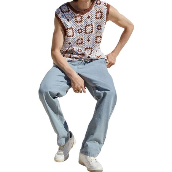 Pacsun canvas indigo straight carpenter pants, large - Picture 1 of 12